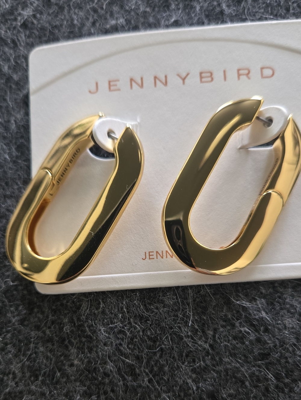 Jenny Bird Polished Gold Sculptural Oval-Link Earrings